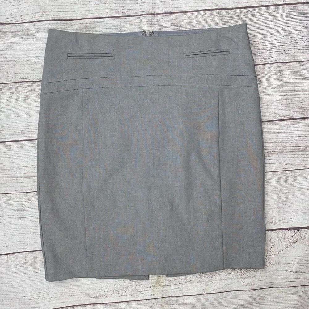 Express women 4 grey fully lined mini pencil skirt w/back slit